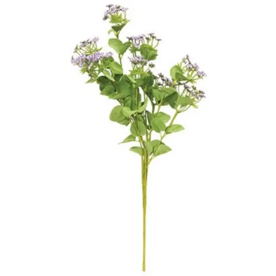 18 Inch Artificial Queen Ann&rsquo;s Lace Spray with Green Leaves and Faux Floral Stem for Home Decor Purple {4}
