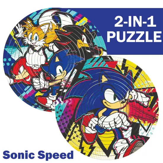 Spin Flip Puzzle: Sonic Speed - 12 Rings - 2-In-1: Double-Sided Puzzle, Spin-Flip-Solve, 360 Degress Of Puzzling, Licensed, Adults & Kids Ages 8+ {3}