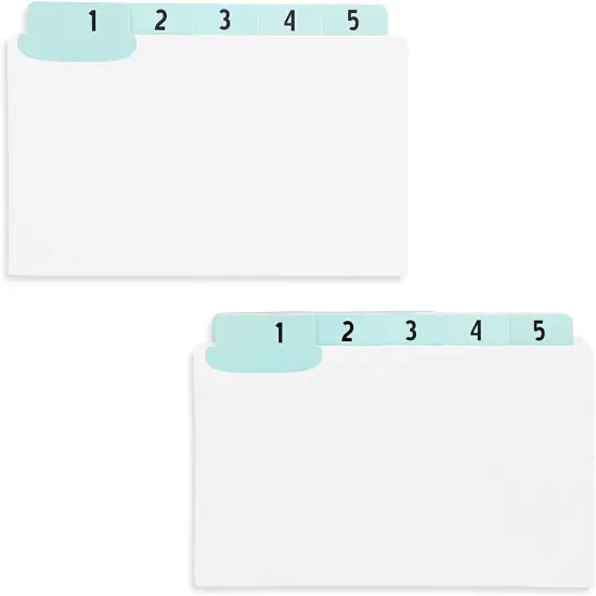 Paper Junkie 2-Pack 3 x 5" Index Cards Numbered 1-31 - Tabbed Number Index Cards for Daily Organization - Dividers with UV Laminated Tabs, Note Organizer, Recipes, and Files Blue {1}