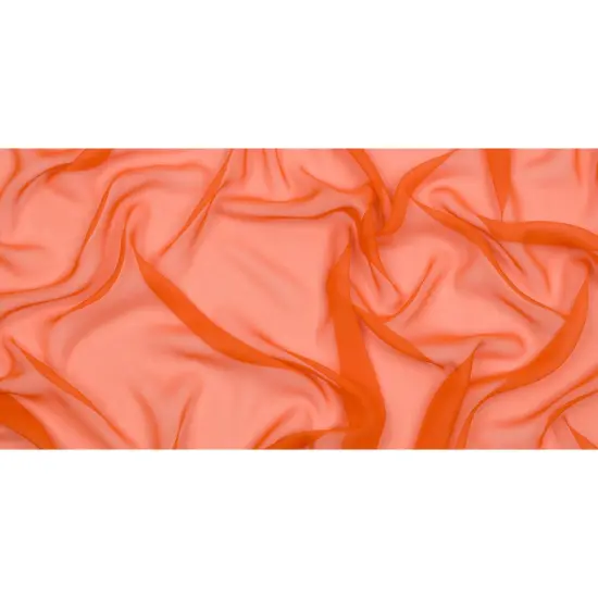 1 Yard Mood Designer Silk Chiffon, Burnt Orange Sheer Lightweight Fabric for Dresses & Scarves, 44 Inches Wide {2}