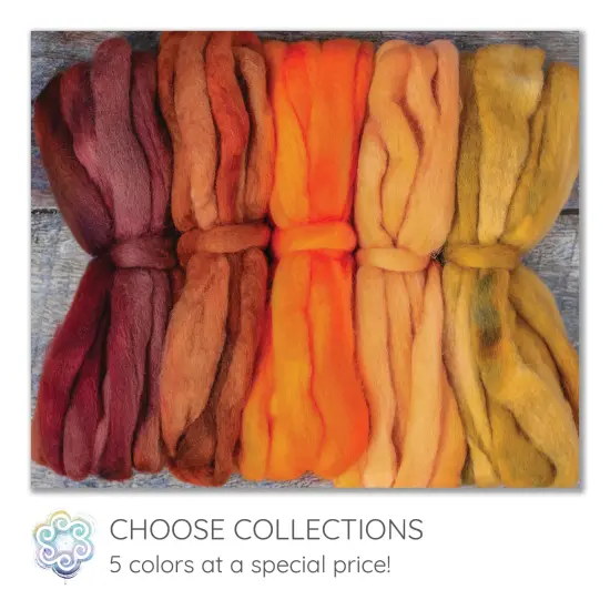 5oz BFL Hand Dyed Fiber - Soft Lustrous Wool Top Roving Pre-Drafted for Hand or Wheel Spinning, Felting, Blending, Weaving, and Crafts Harvest {2}