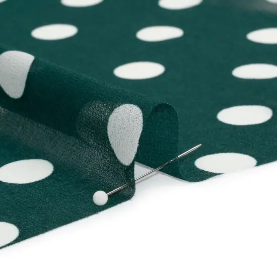 1 Yard Teal and White Polka Dot Nylon Georgette Lightweight Fabric for Dressmaking 59 inch Width {3}