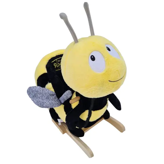 Gerardo's Toys: Little Rockers - Bee - Wooden Plush Ride-On Rocking Animal Toy, Plays Music, Removable Soft Fabric Cover, Toddler & Kids Ages 24mo+ {4}