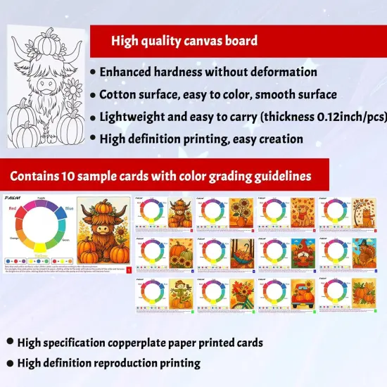 12Pcs Pre Drawn Canvas Boards 8x10 Sip(Autumn) {4}