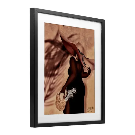 Stupell Industries Stylish Woman with Sun Hat Framed Print Under Glass, design by Sierra Siler {3}