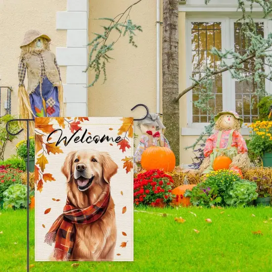 Golden Retriever Fall Dog Garden Flag(Dog 12.5x18) {4}