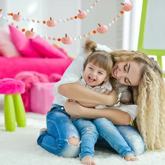 Fall Felt Pom Pom Banner (Pink) {6}