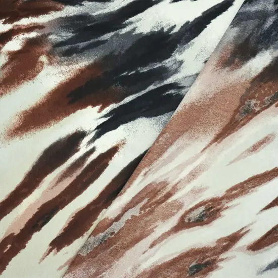 Brown-Gray-Black Zebra Polyester Printed Charmeuse Woven Fabric By the Yard {2}