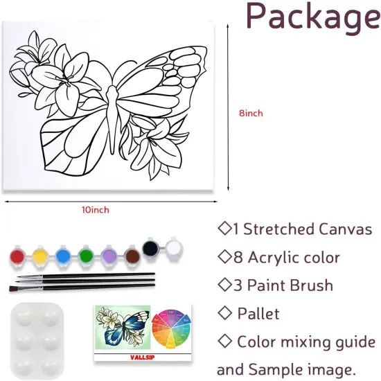 Sunflower Butterfly Canvas Painting Kits {3}