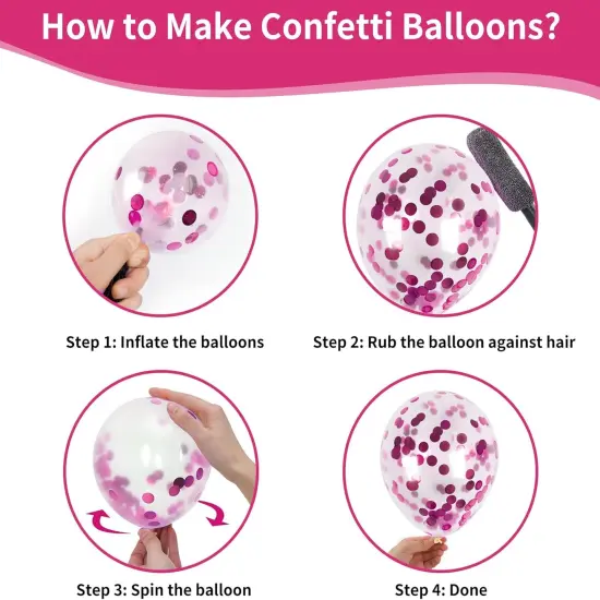 65pcs Hot Pink Balloons (Pink) {3}