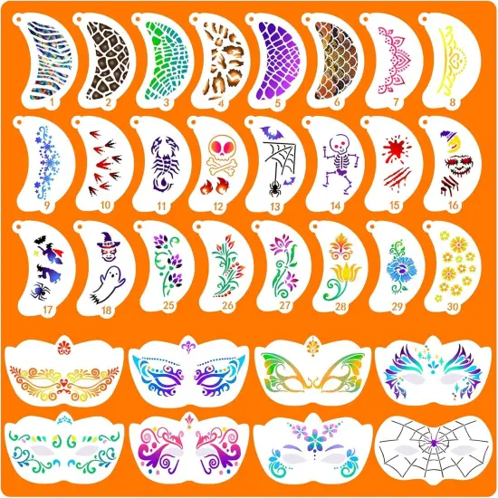 58PCS Face Paint Stencils {2}