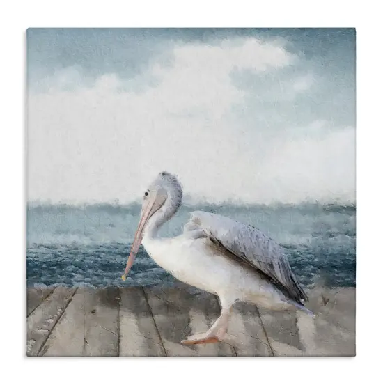 Stupell Industries Expressionist Pelican on Dock Canvas, design by Sophie 6 {1}