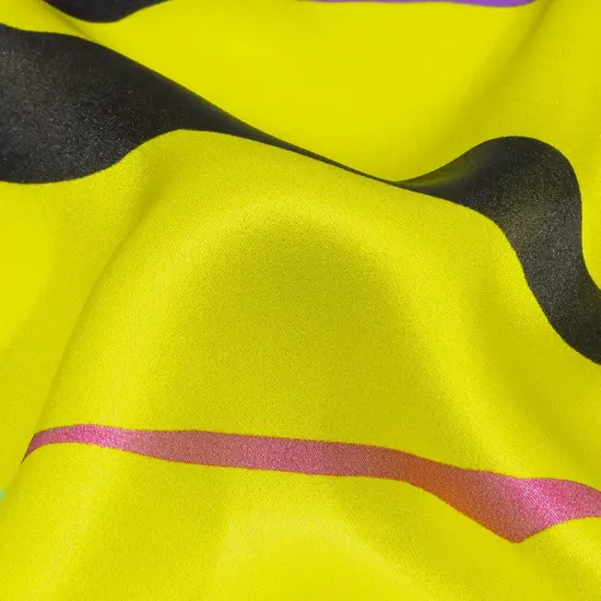 1 Yard Italian Seafoam, Purple & Yellow Bold Naturals Silk Charmeuse 52" Wide Luxury Designer Fabric {2}