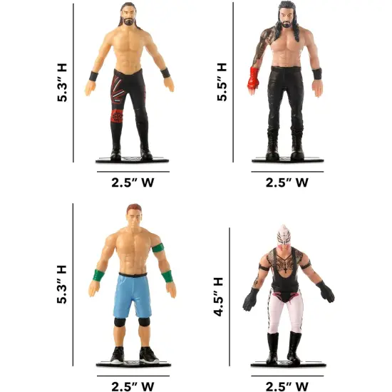FleXfigs: WWE Superstars - 4 Character Pack - Wrestler Articulated Action Figures, Flex It - Pose It!, Collectible Toy Miniatures, Licensed, Kids 3+ {6}