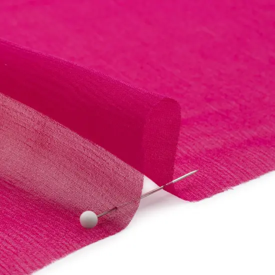 1 Yard Magenta Haze Sheer Crinkled Silk Chiffon Fabric for Flowing Dresses Scarves 43 inch Width {2}
