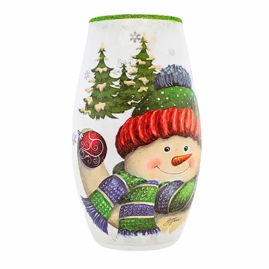 Stony Creek 7.25 In Jolly Snowman Pre-Lit Med Christmas Lighted Glass Accent , Christmas Decor Electric Windy Winter Snow ORNAMENT {3}