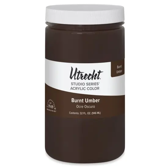 Utrecht Studio Series Acrylic Paint - Burnt Umber, Quart {2}