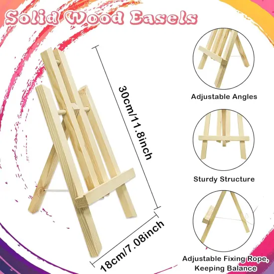 16 Pack Girls Night Sip and Paint Kit - Pre Drawn Canvas with Easels (8" X 10") {4}