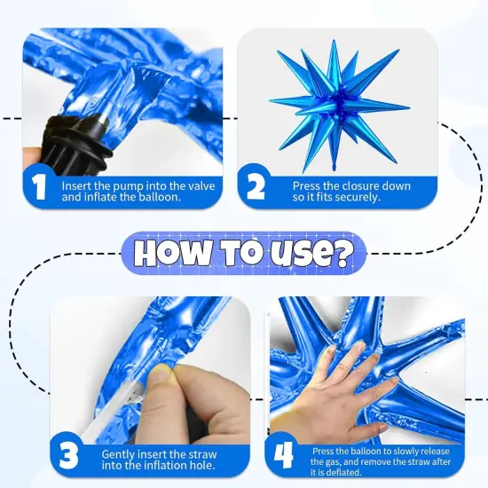 22 inch Blue and Orange Star Balloons and 4D Large Foil Balloons(Blue Orange) {3}