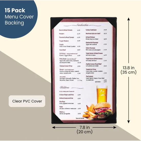 Juvale Black Restaurant Menu Cover Holders (7.8 x 13.8 In, 12 Pack) {2}