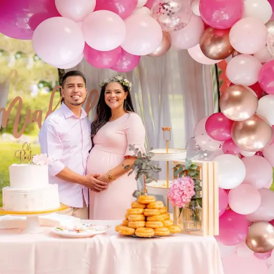 114 Pcs Hot Pink and White Balloons (Hot Pink and White（114pcs) {5}