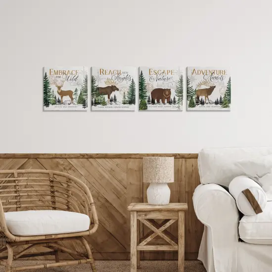 Stupell Industries Ivory Pines Adventure Sayings 4pc Canvas Set, design by Jennifer Pugh {2}