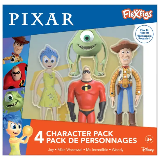 FleXfigs: Pixar - 4 Character Pack - Articulated Action Figures, Flex It - Pose It!, Collectible Movie Toy Miniatures, Licensed, Kids Ages 3+ {3}