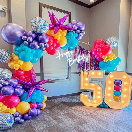 One-Piece, 27/22 Inch Foil Star Explosion Balloons(Hot Pink) {6}