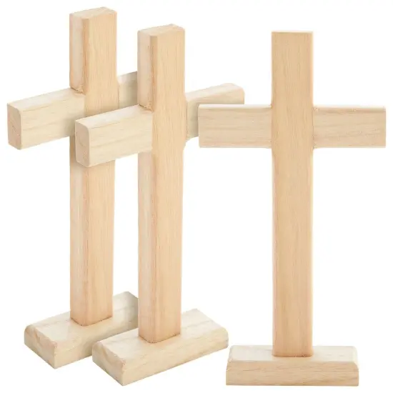 Wood Crosses for Crafts, Wooden Cross (8.7 in, 3-Pack) Brown {1}