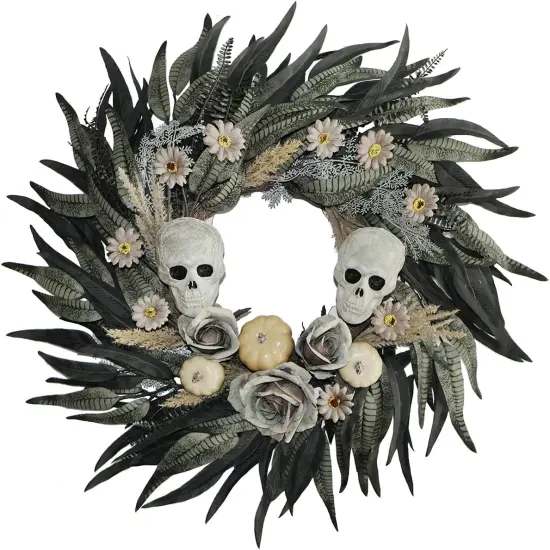 24" Snakeskin Leaves Halloween Wreaths {1}
