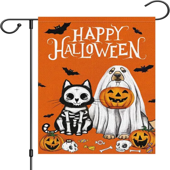 Halloween Ghost Dog Garden Flag 12x18(Multicolor) {1}