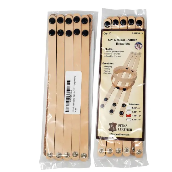 Vegetable-Tanned Leather Wristbands 1/2" &ndash; Craft, Tool, and Personalize Your Own Bracelets (10 pack) {3}