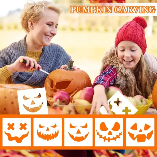 40Pcs Halloween Stencils for Painting Pumpkins 6 Inch Reusable Plastic(Halloween) {5}