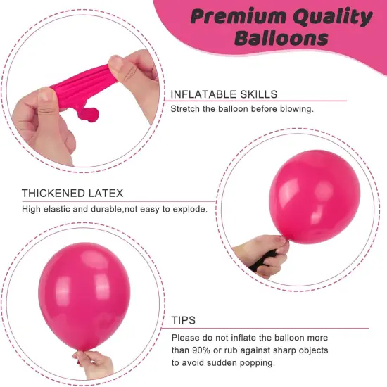 135pcs Hot Pink Balloons (Hot Pink) {2}