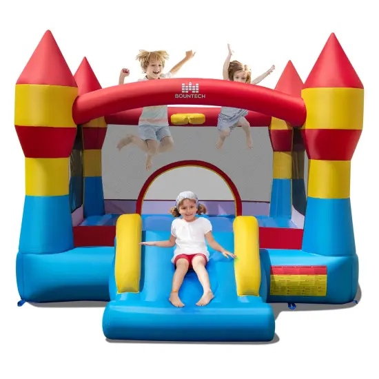 Costway 3-in-1 Kids Bouncer with Slide Large Jumping Area & Basketball Hoop Blower Excluded {7}