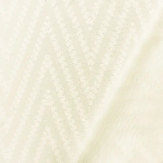 White Rayon Clip-Spot Chevron Texture Challis Woven Fabric By the Yard {2}