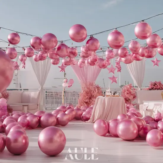 Party Balloons 50 Pcs 12 inch Pink Metallic Chrome (Pink) {3}