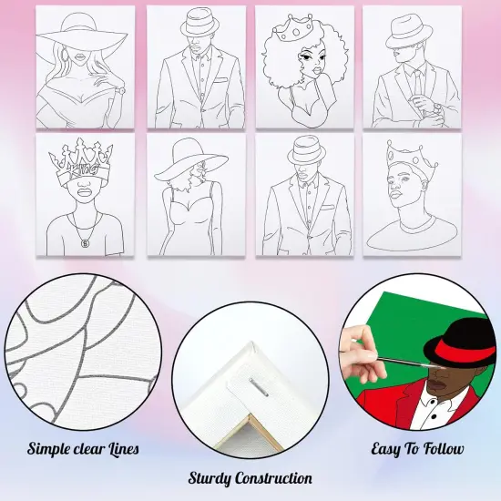 8 Pack Couples Pre Drawn Canvas (8x10) {4}