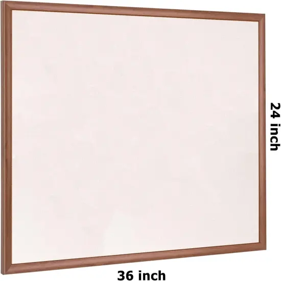 Large Walnut Linen Bulletin Cork Board - 24'' x 36' {2}