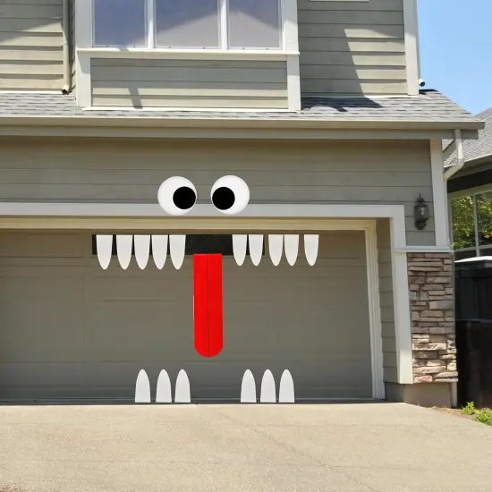 4E's Novelty Monster Trunk or Treat Car Decoration Kit - Huge Tongue Monster Face with Teeth & Tongue - Reusable Waterproof Halloween Car, SUV, Garage Door & Outdoor Party Decorations {3}