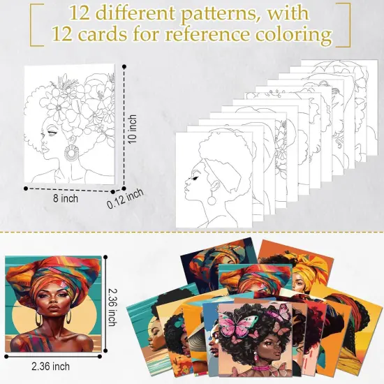 12 Pcs Pre Drawn Canvas - 8 x 10 Inch (Retro Style) {3}