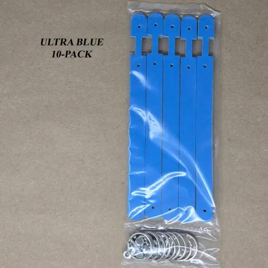 Blank Leather Keychains &ndash; DIY Engraving Kit, Pack of 10 (&frac34;" x 4.5") Ultra Blue {8}