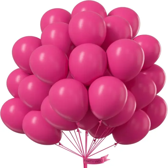 PartyWoo Hot Pink Balloons 50pcs (Pink-y12) {1}