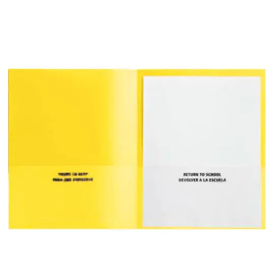 School Smart Take Home Folder, Yellow, Set of 24 {3}