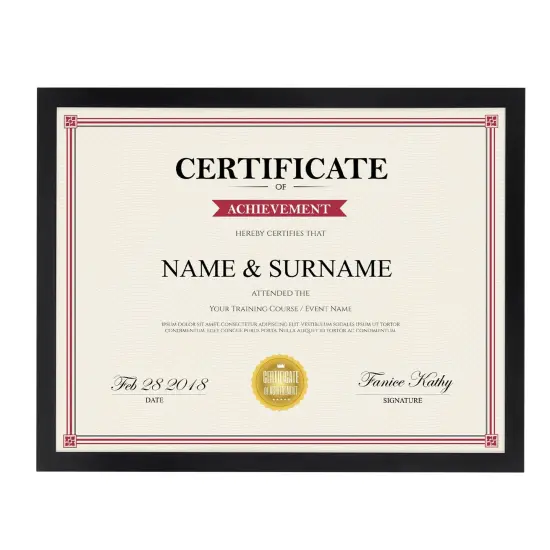 Giftgarden 8.5x11 Picture Frame Black, Certificate Award Document Diploma 8.5 by 11 Thin Frame for Wall Tabletop Display, Single {1}