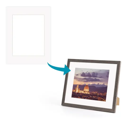 ZBEIVAN 11x14 White Picture Mats with Core Bevel Cut Frame Mattes for 8x10 Pictures - Pack of 12 {3}