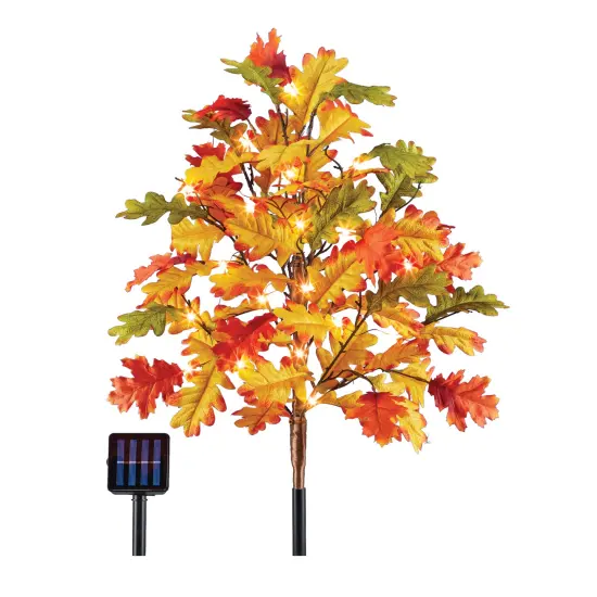 Collections Etc Solar Powered Colorful Maple Tree Outdoor Garden Stake {3}
