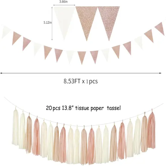 23pcs Fall Rustic Neutral Bridal Wedding Paper Tissue Pom Poms Streamers {3}