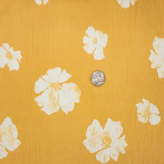 1 Yard Mustard Gold Rayon Crinkle Apparel Fabric 50/52 inches Width {3}