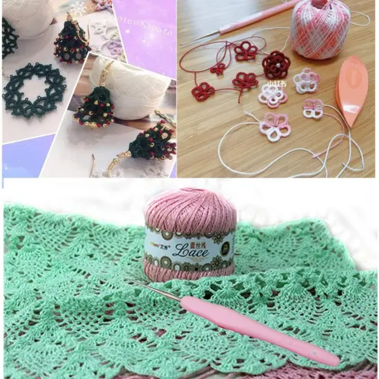 15 Crochet Thread Balls & 10 Lace Crochet Hooks with Storage Bag {3}